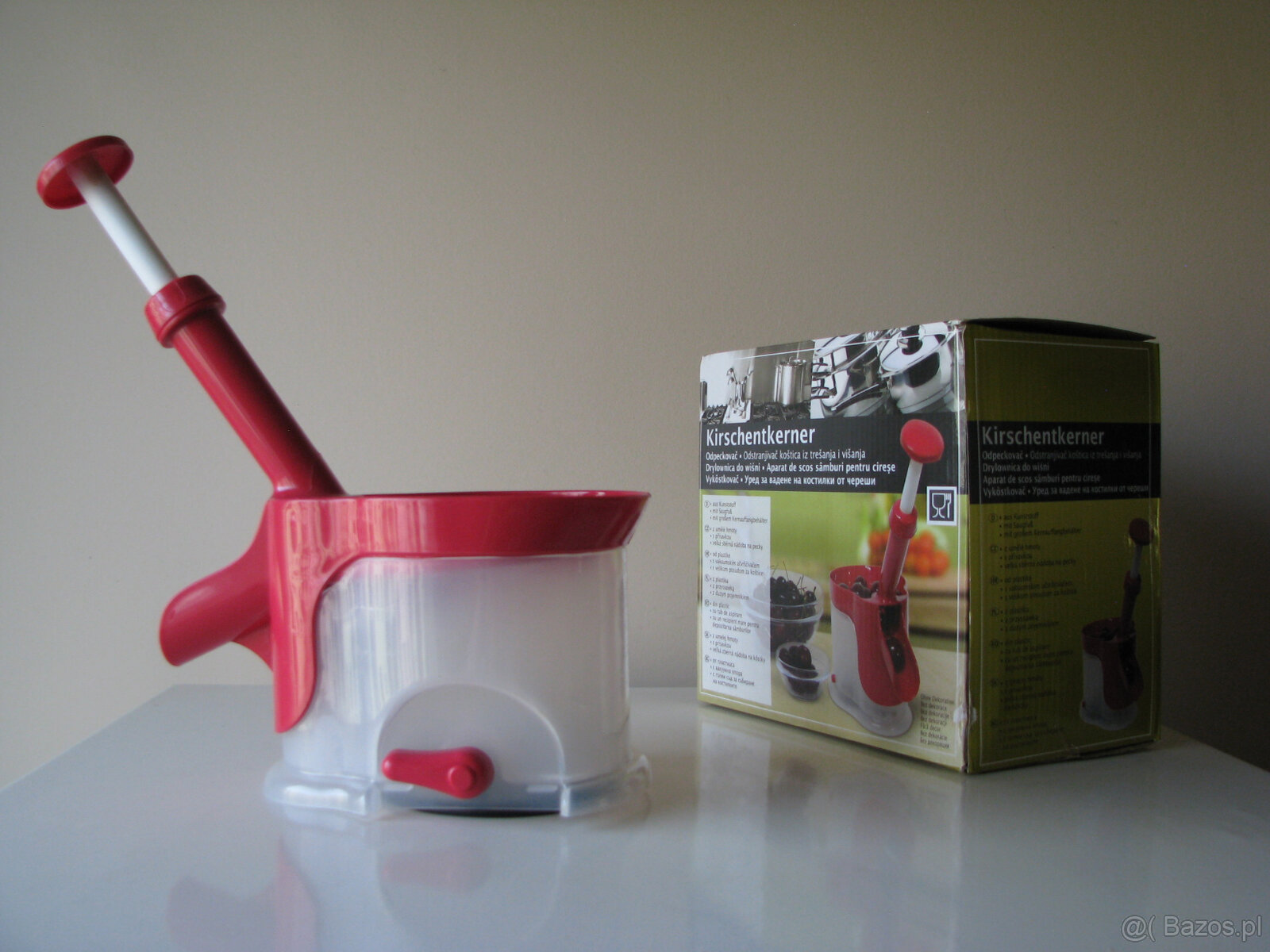 Dobrej jakości, drylownica z przyssawką do wiśni, oliwek