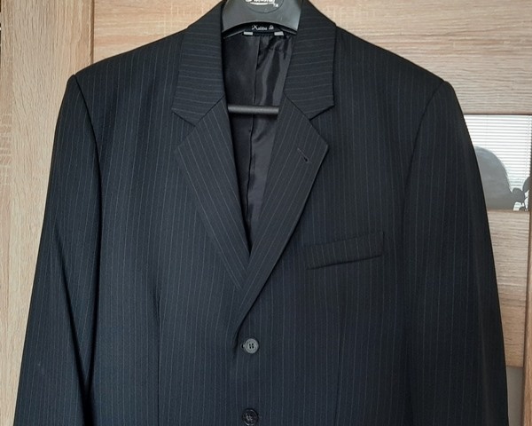 Marynarka, wełna, granat/czerń, na 182 cm - jak nowa