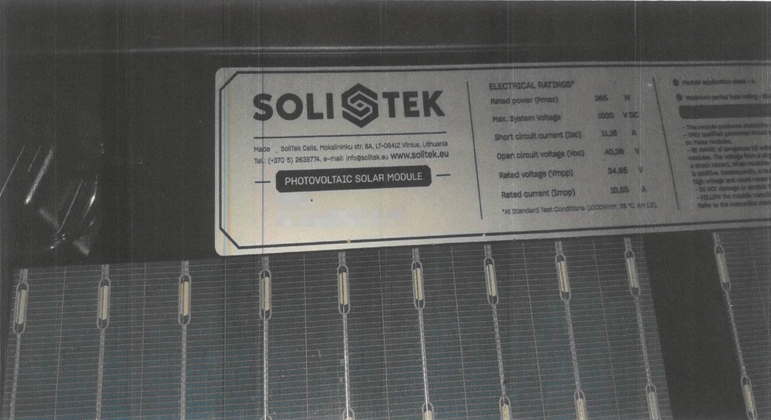 Panele fotowoltaiczne SoliTek Blackstar