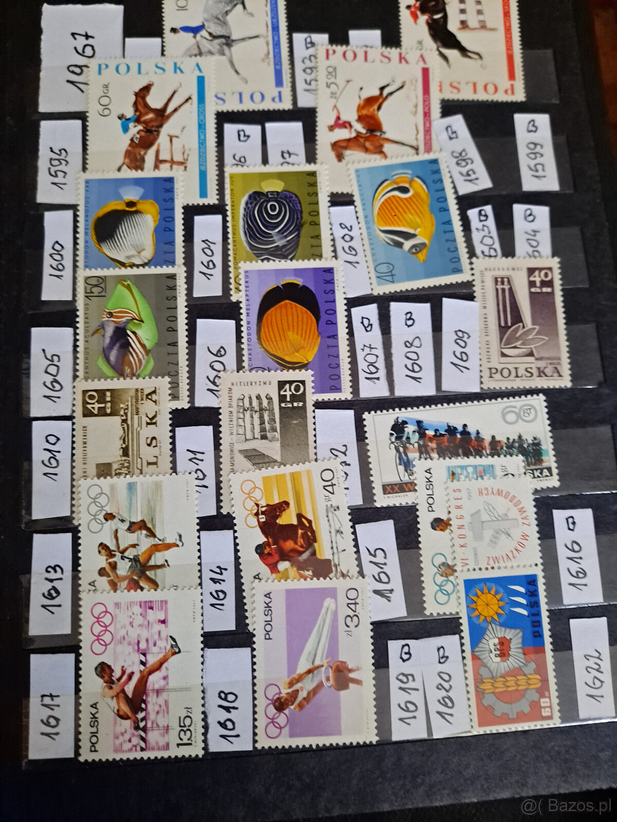 1967 rok- Polskich znaczków pocztowych od 1592 do 1672