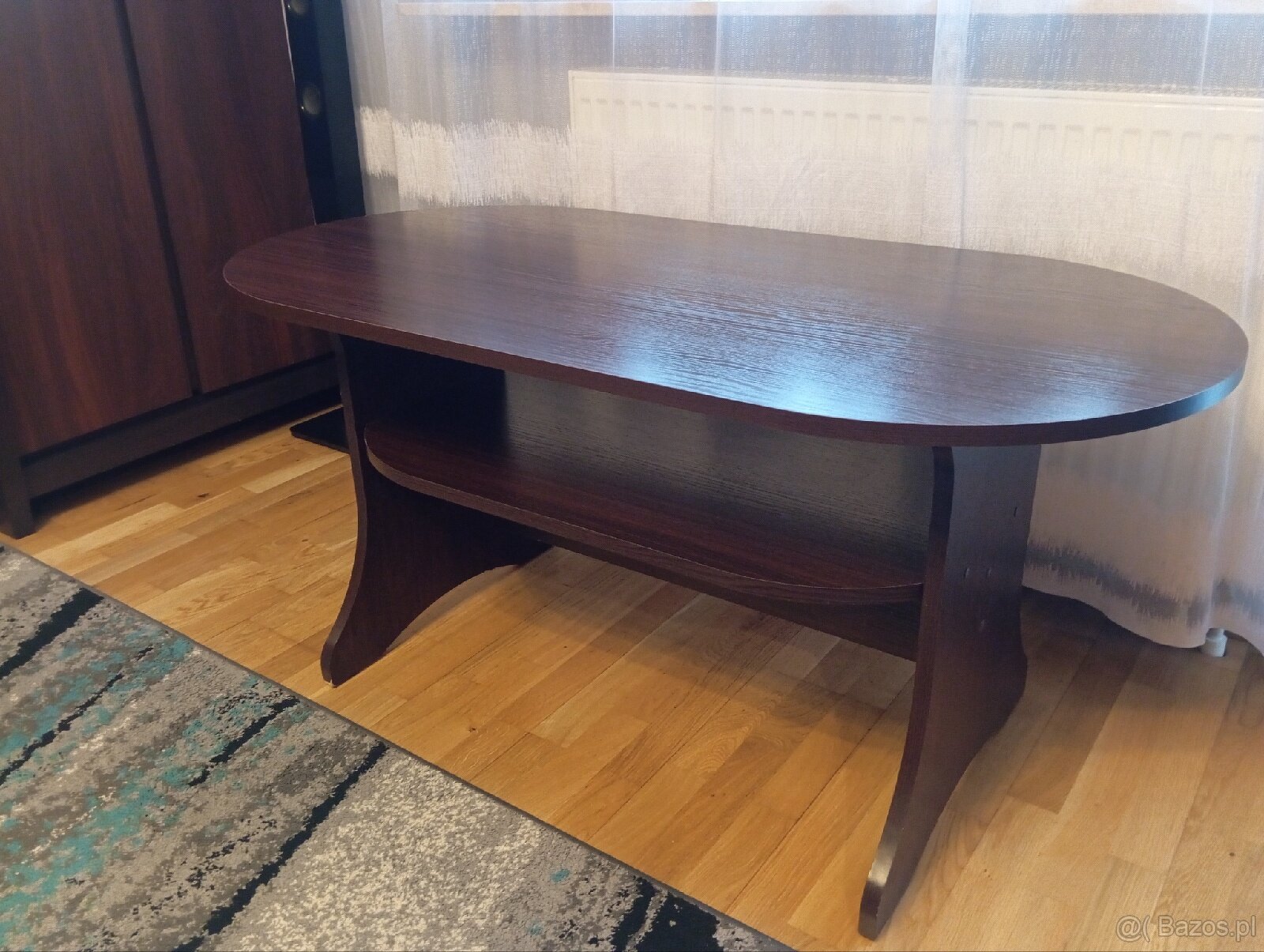 Stolik kawowy ława brązowy 120 x 60 cm