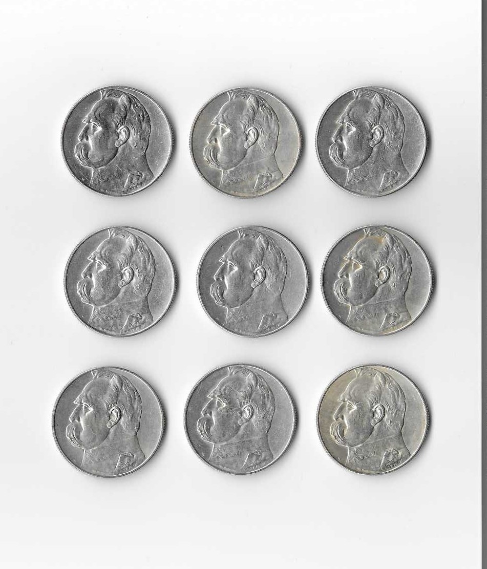 Piłsudski 5 złotych 1934, 1938