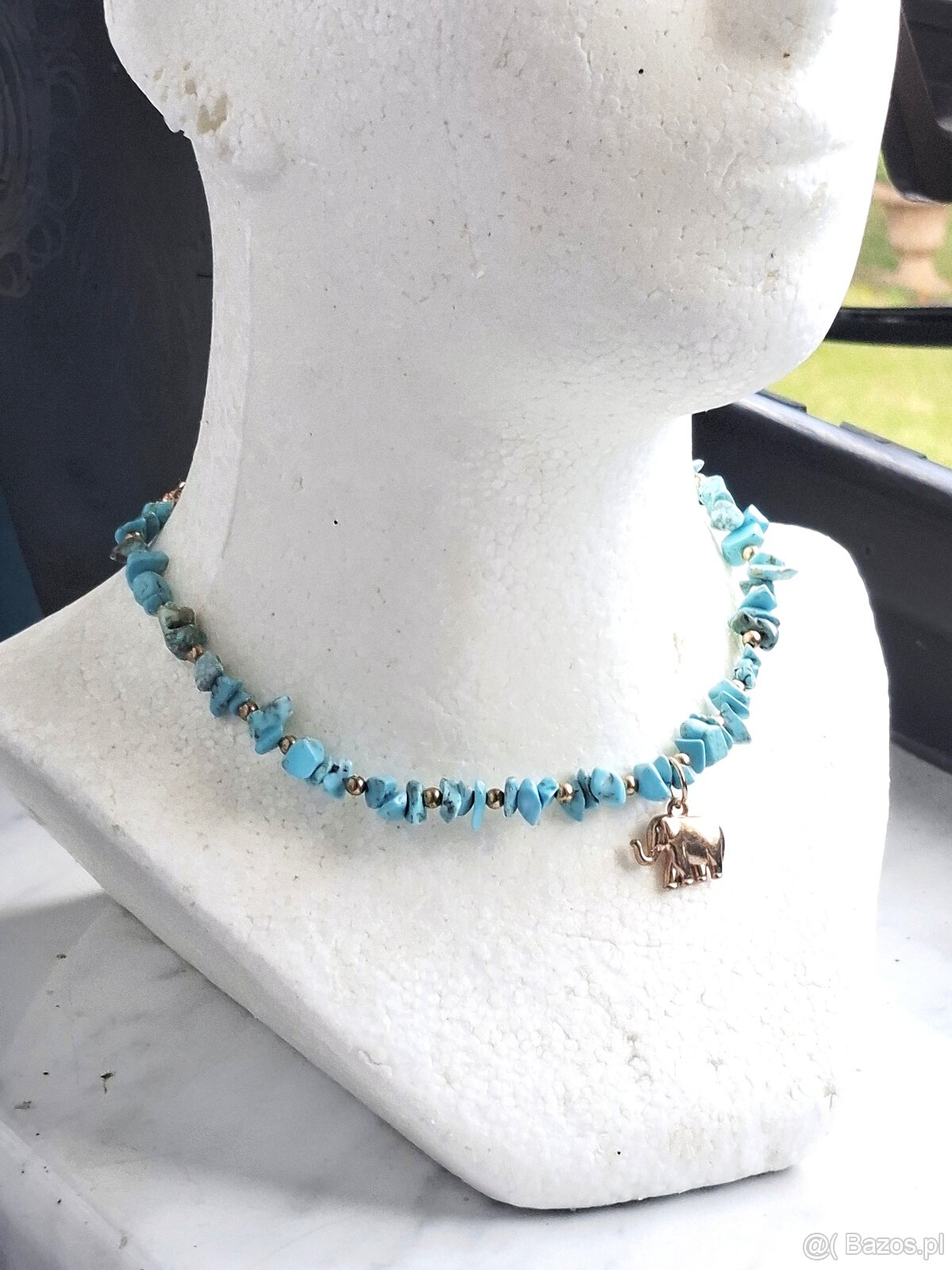 turkusowy choker na szczęście
