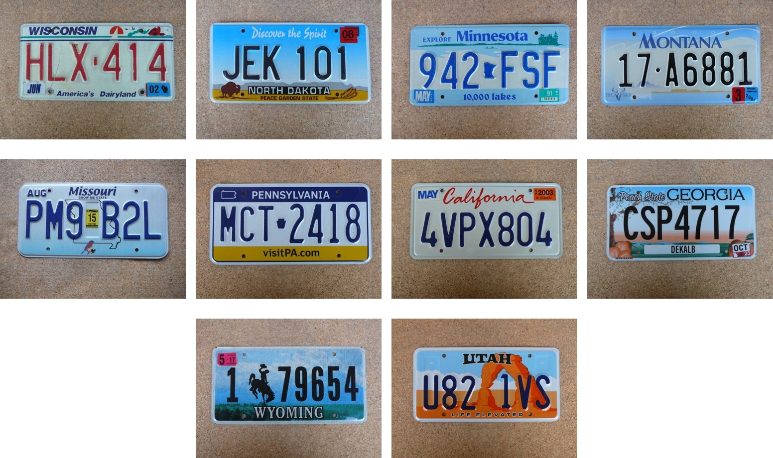 10x oryginalna tablica rejestracyjna USA