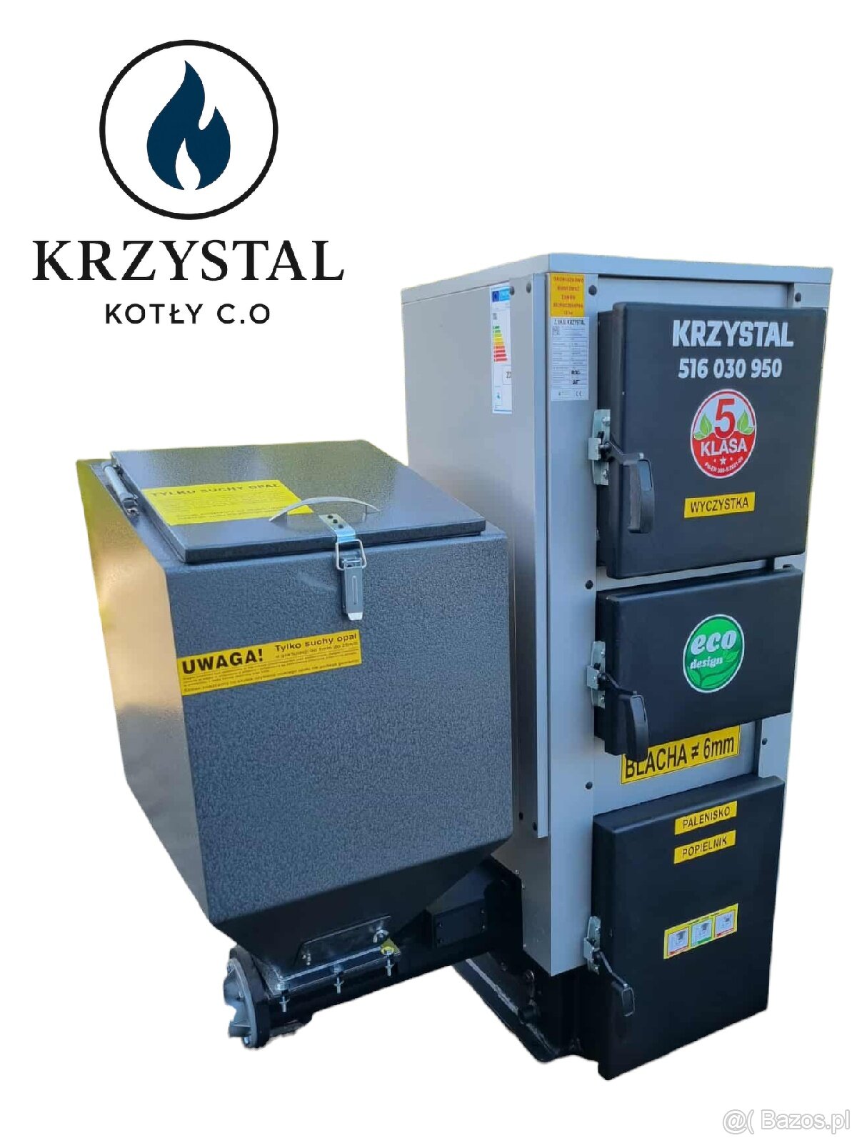 Kocioł Piec na eko groszek 20kW/180m2-Krzystal