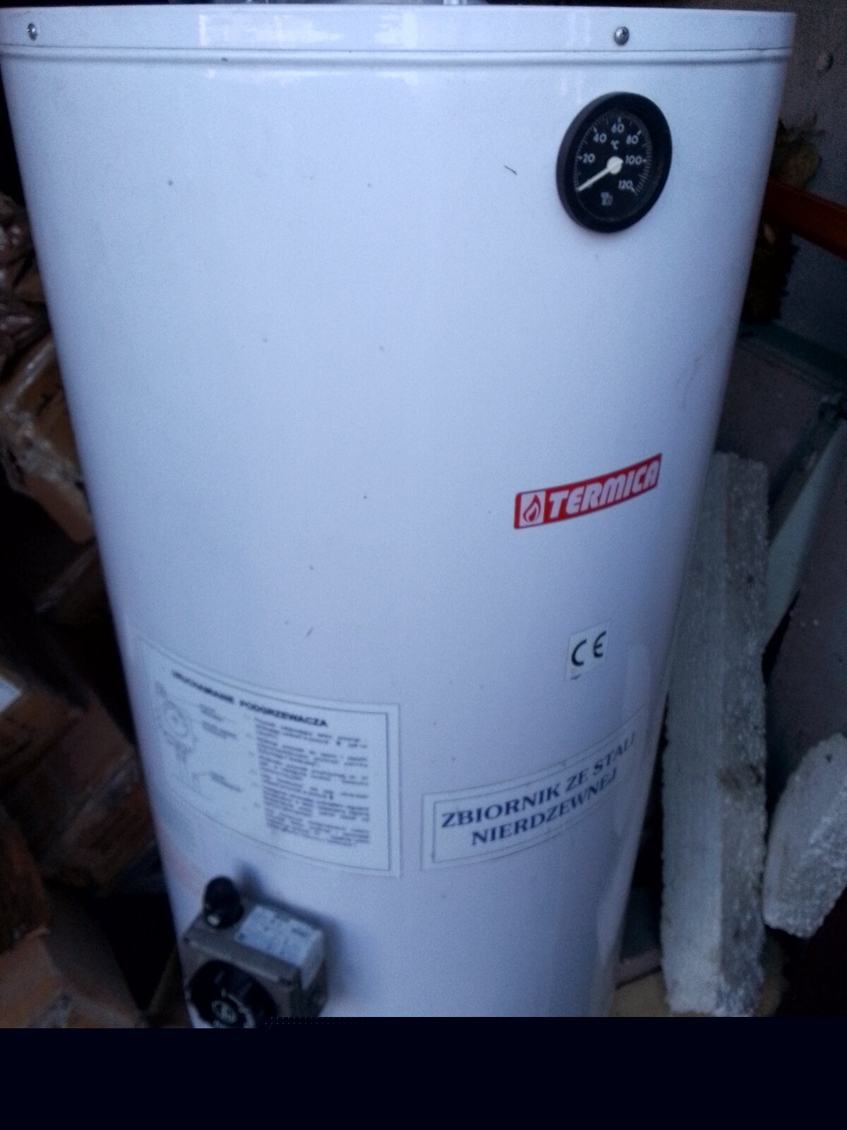 Termica kocioł gazowy nierdzewny 100 l,bojler co 100 l