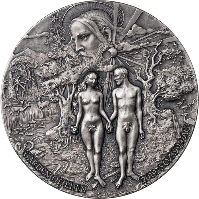 Srebrna moneta Adam i Ewa 5Oz 2019