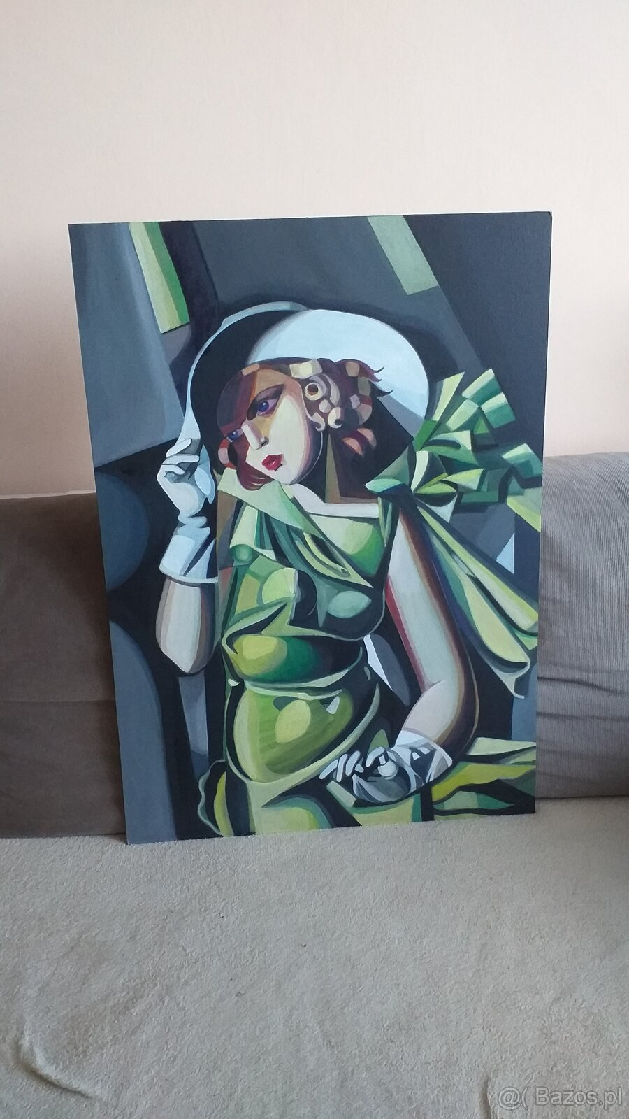 Sprzedam obraz Tamara Łempicka- Kobieta w kapeluszu 50 na 70