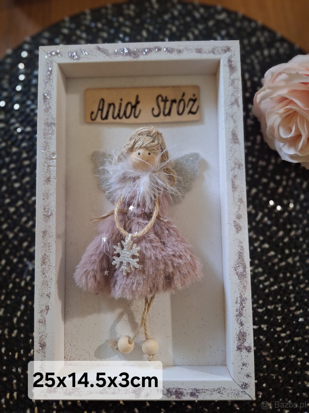 Anioł stróż w białej ramce