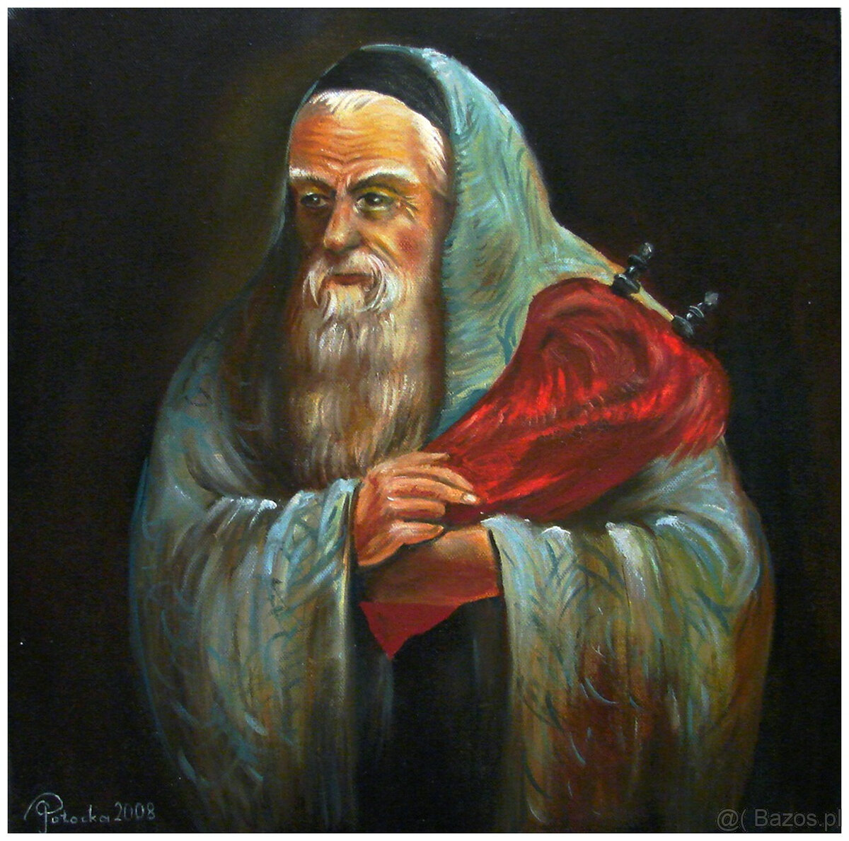 Żyd z torą obraz olejny 40-40cm