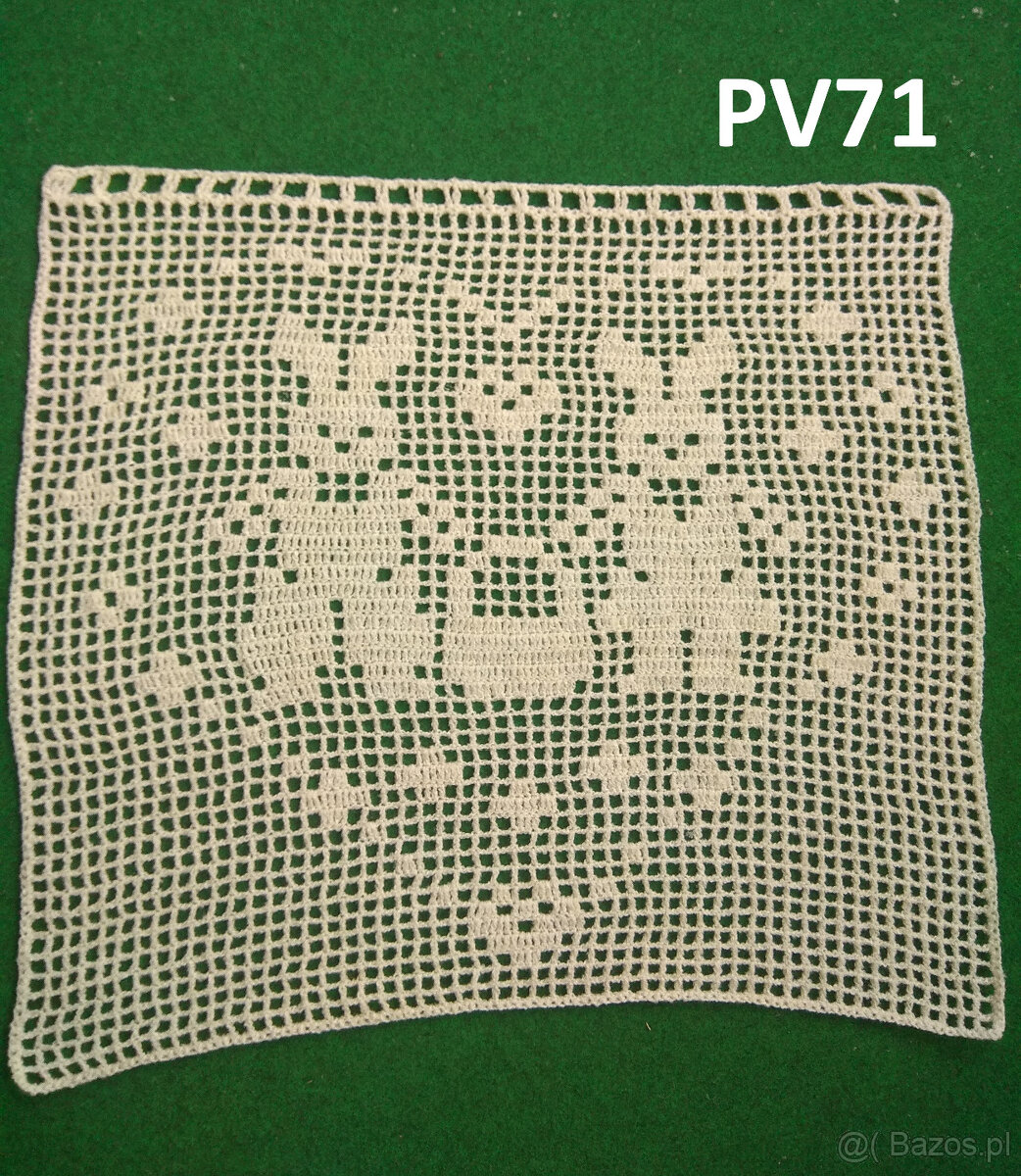 Firanka szydełkowa  PV71 ca.62 x 55 cm WIELKANOC