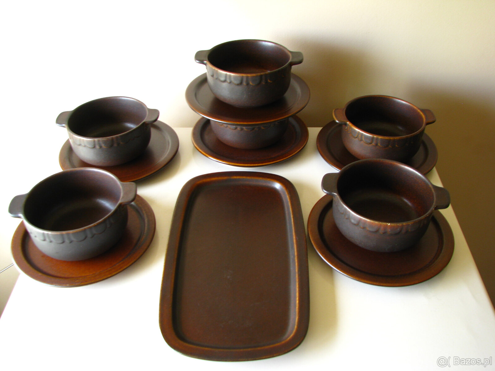 Kamionkowe miseczki z uszkami talerzyki i patera – tacka, na