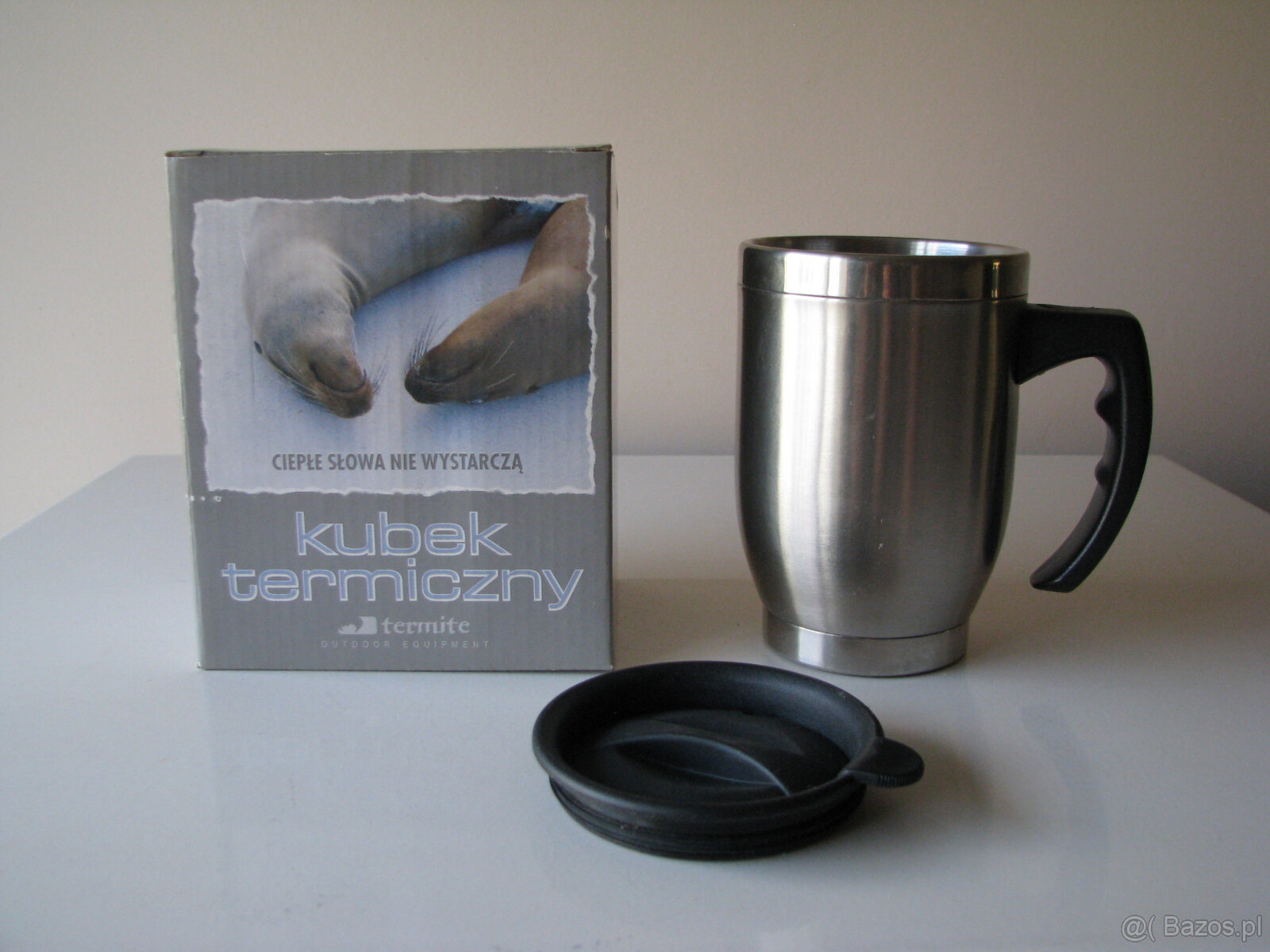 Stalowy kubek termiczny Termite z pokrywką
