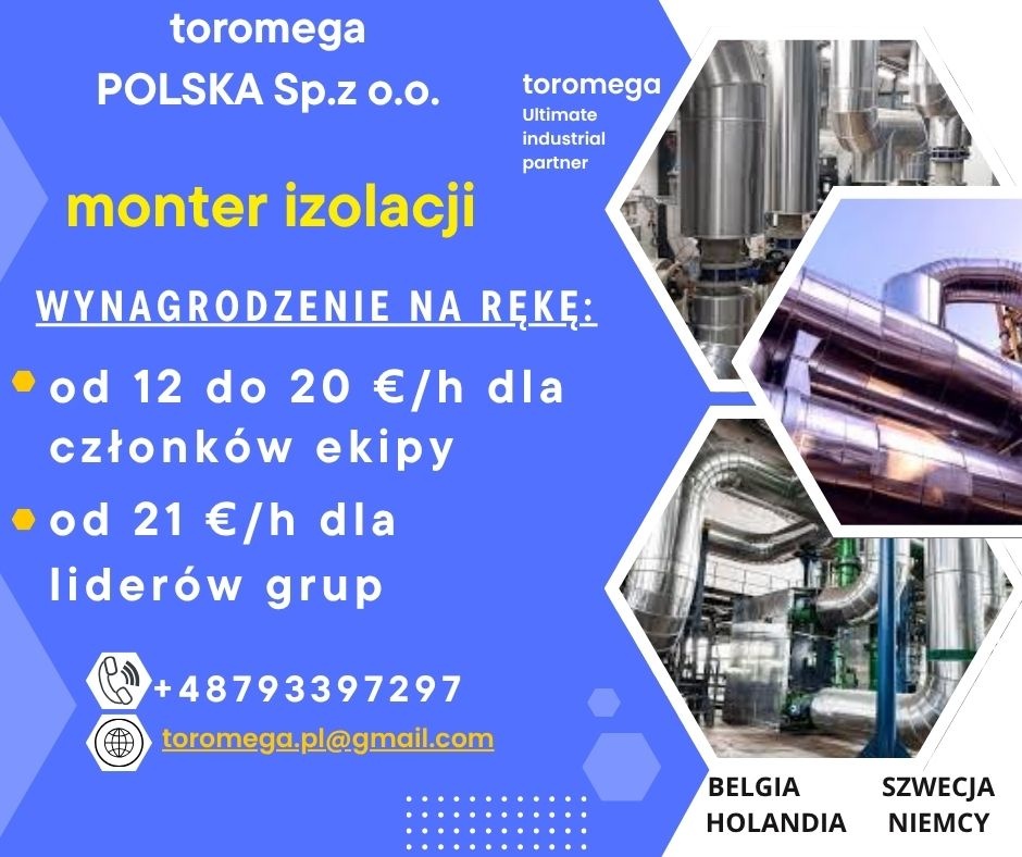 poszukujemy monterów izolacji przemysłowych