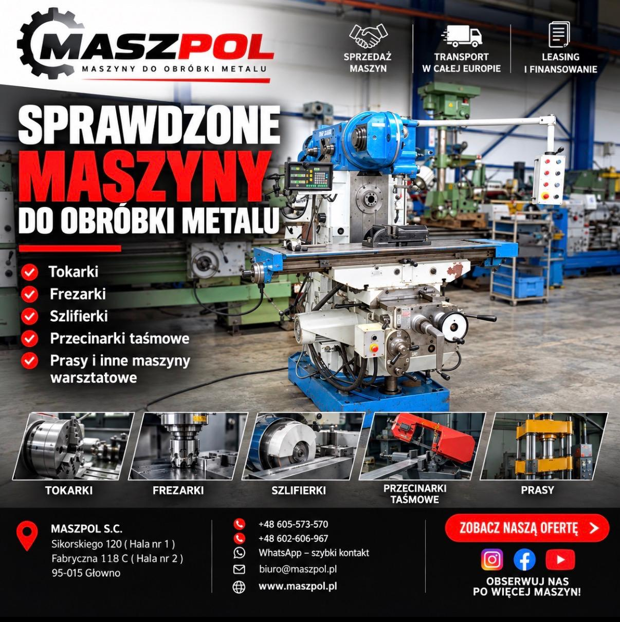 TOKARKA - FREZARKA - SZLIFIERKA maszyny do obróbki metalu ZO