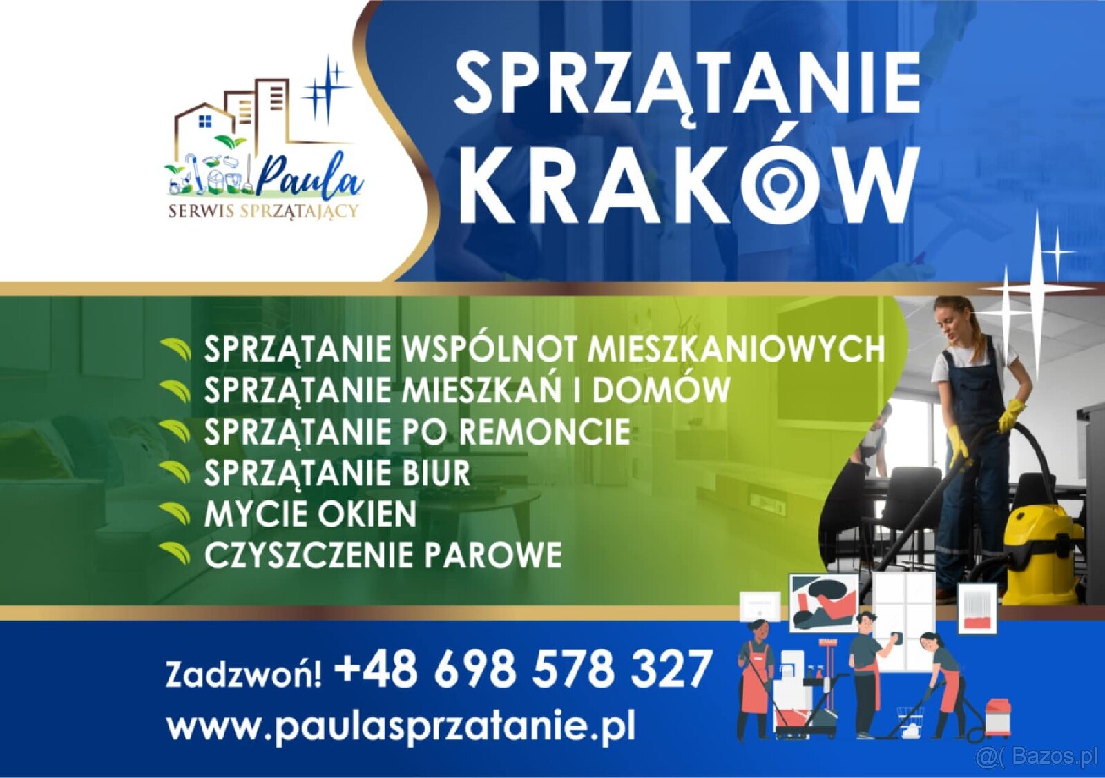 Sprzątanie mieszkań, domów, Lokali, biur, administracji