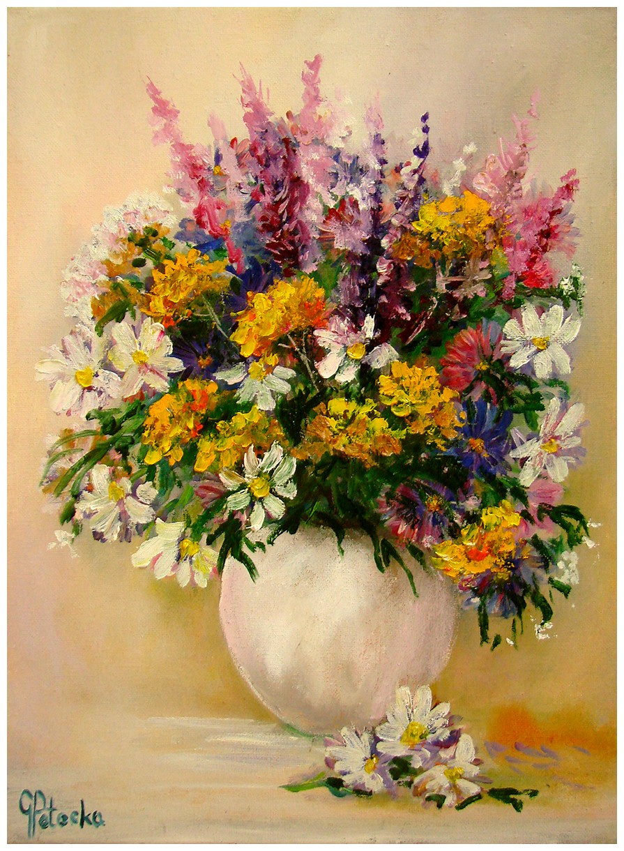 Kwiaty polne obraz olejny 30-40cm
