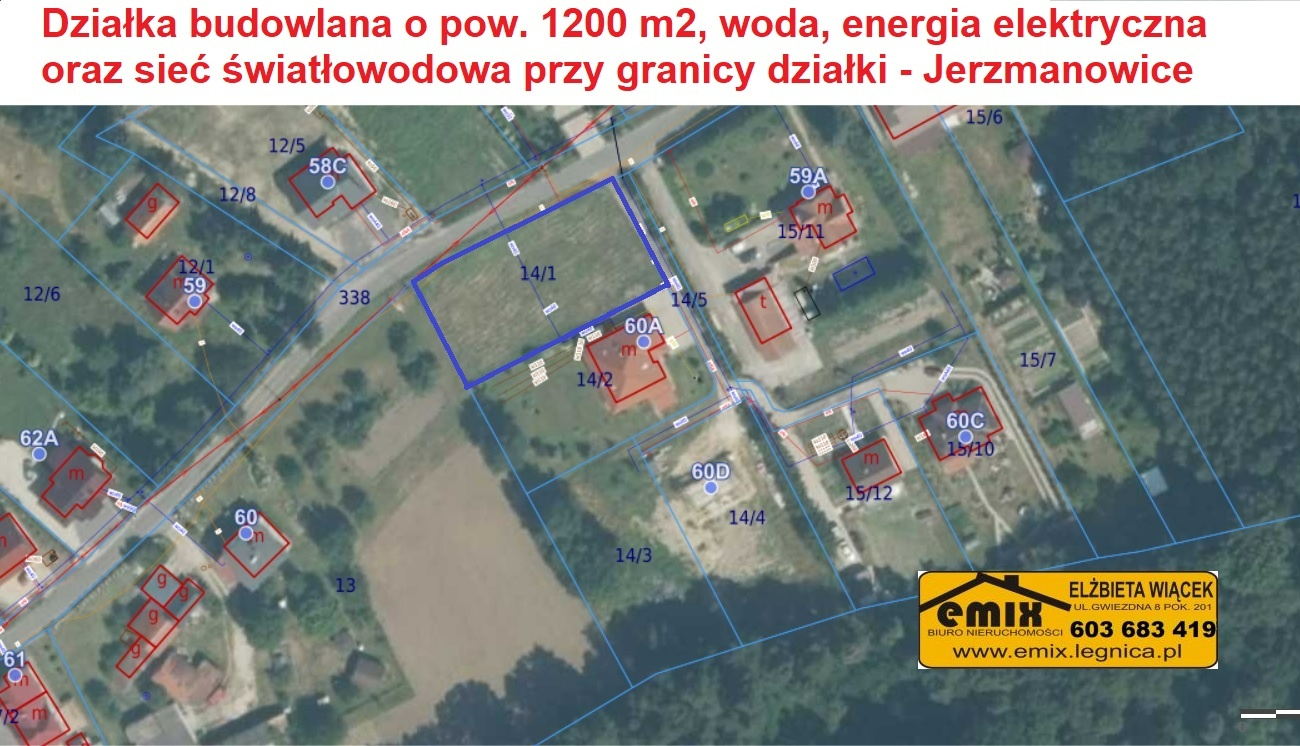 Działka budowlana w Jerzmanowicach k. Chojnowa
