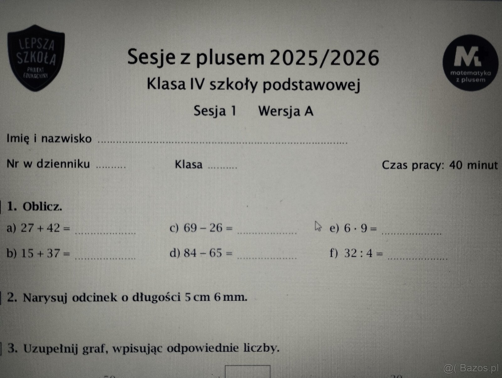SESJA  z plusem nr 1 klasa 4-8