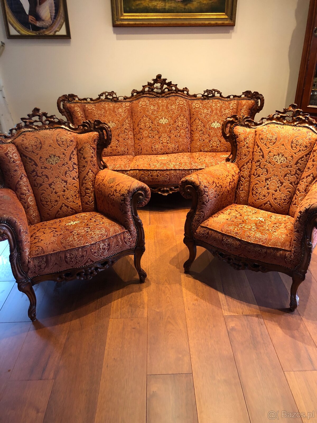 Sofa i dwa fotele ludwik