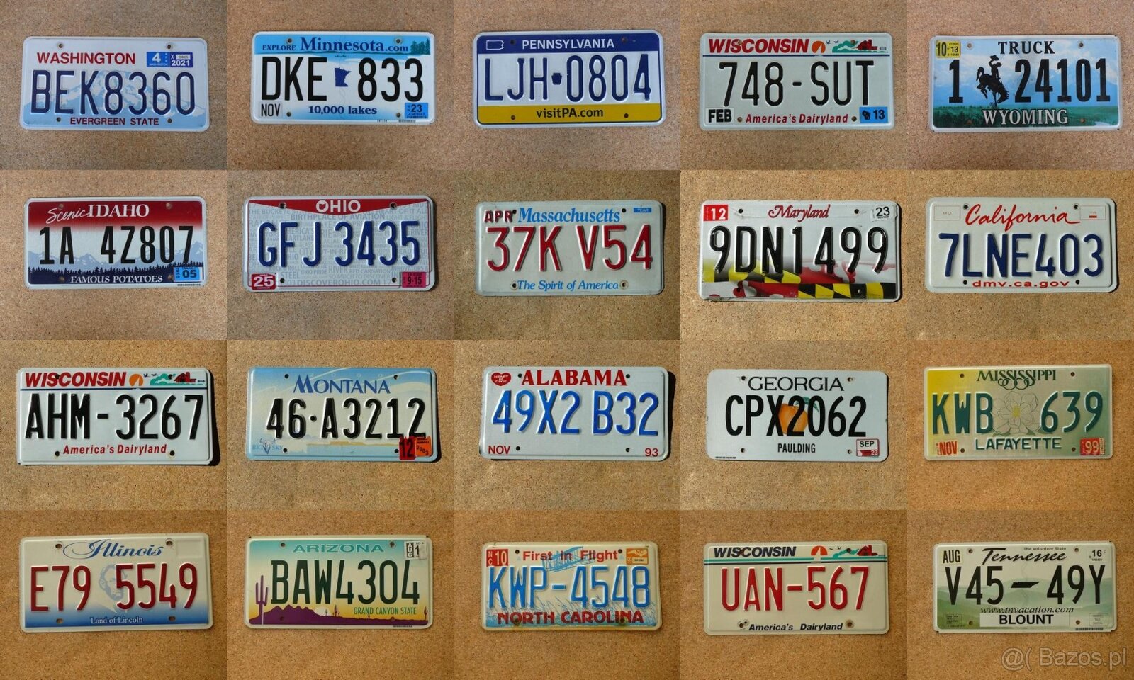 20x oryginalna tablica rejestracyjna USA