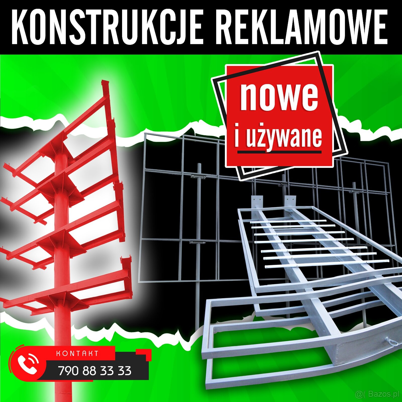 Konstrukcje reklamowe, billboardy, pylony, nowe i używane
