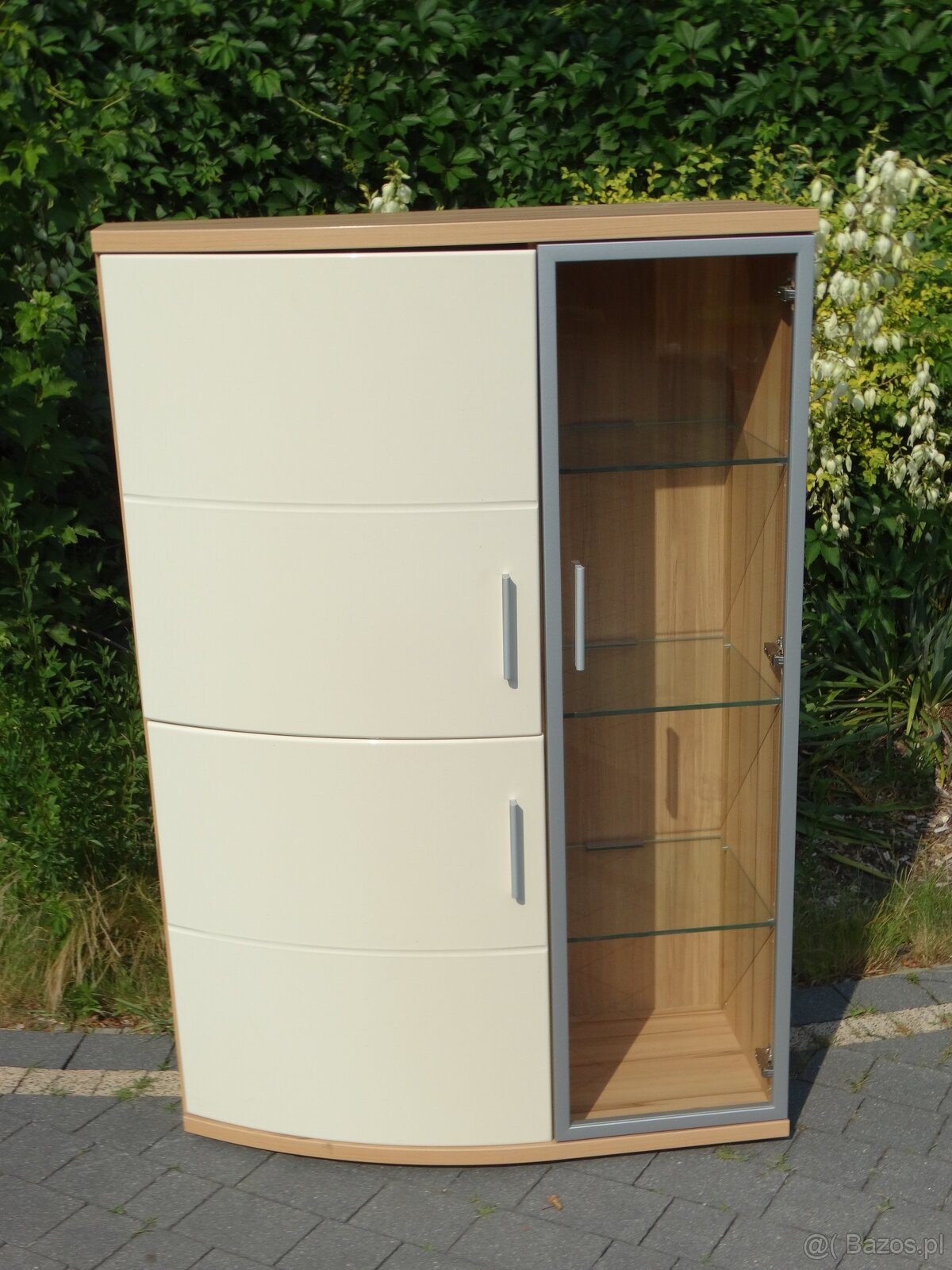 Zestaw mebli + stół szklano-drewniany