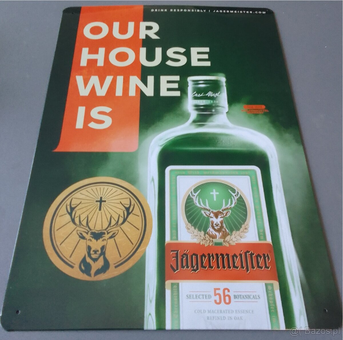 JAGERMEISTER Szyld Plakat Reklama Afisz metalowy Duży 42x30