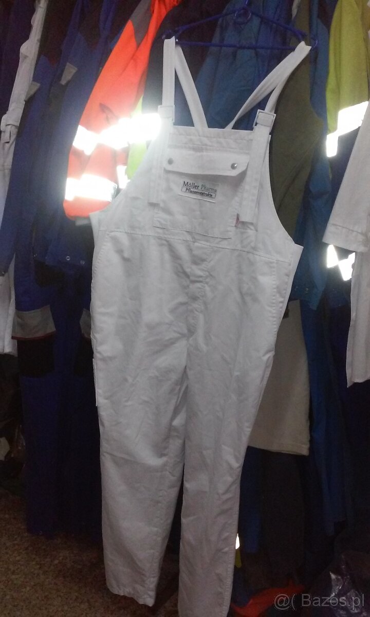 Ogrodniczki robocze białe .