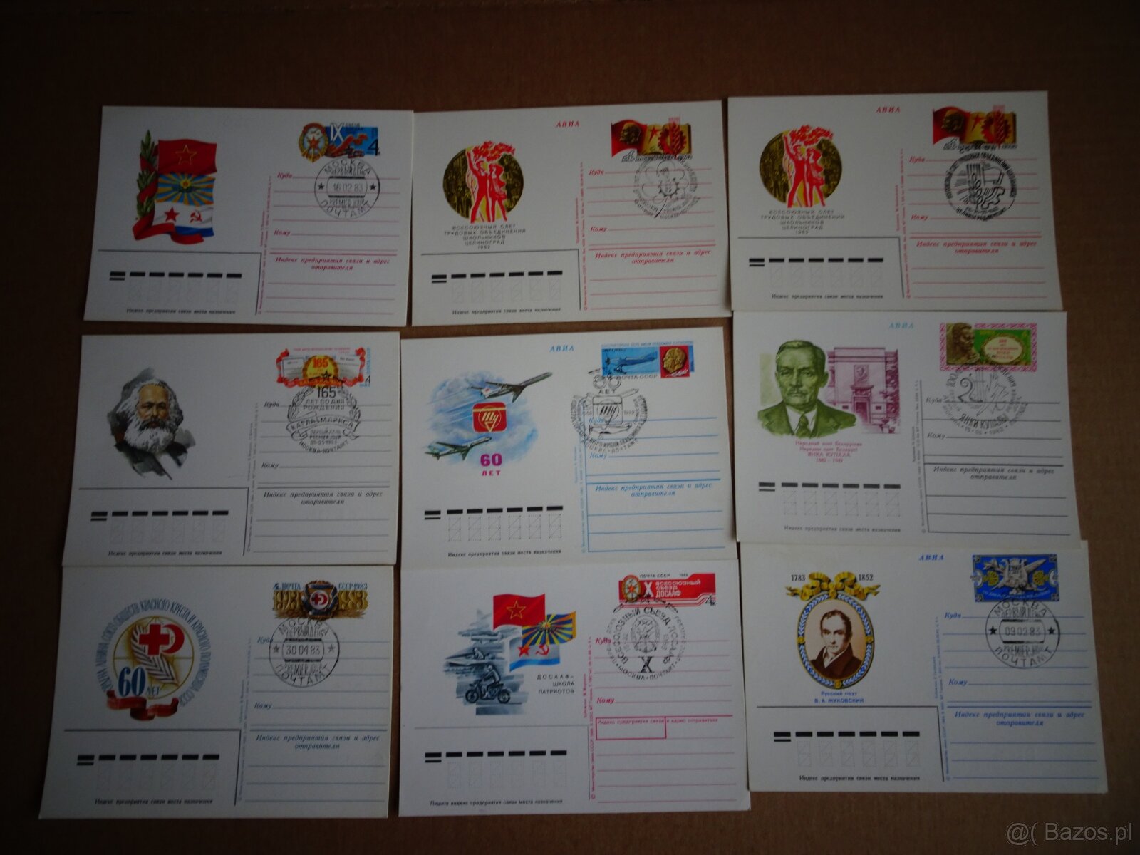 Kasowniki okolicznosciowe ZSRR-spiecgaszenija 34 sztuk