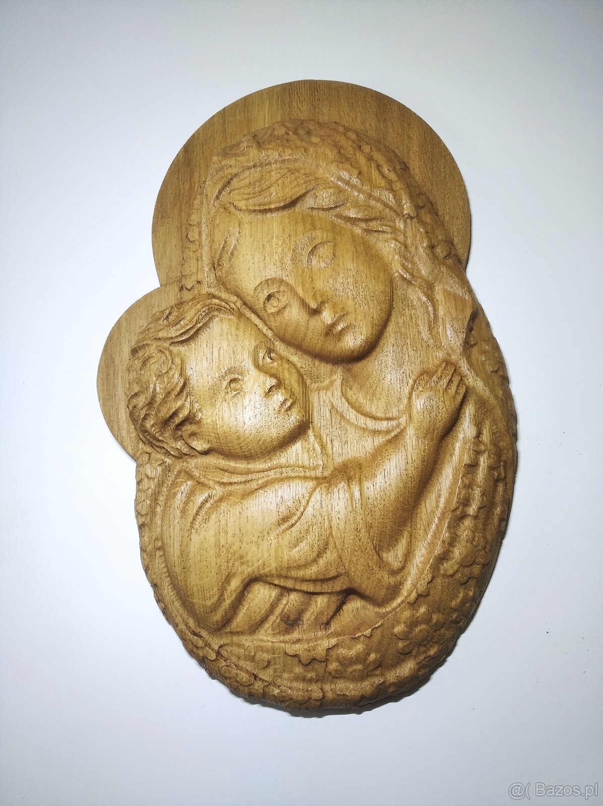 Madonna, Jezus, posągi, krzyż, świecznik, miska