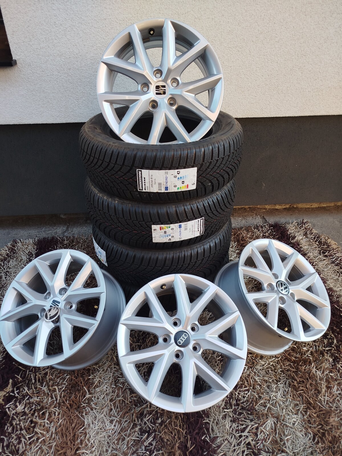 A133# KOŁA ALUFELGI Nowe OPONY ZIMOWE 5x112 16" 205/60R16 V
