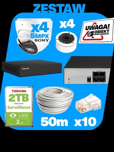 Zestaw monitoringu 4-kamerowego Sony