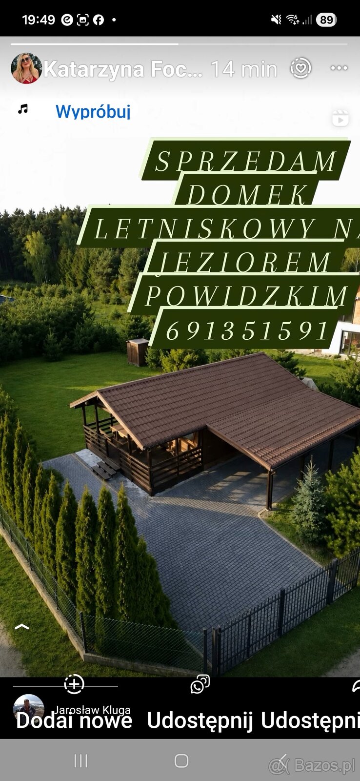 Sprzedam domek letniskowy nad jeziorem powodzkim