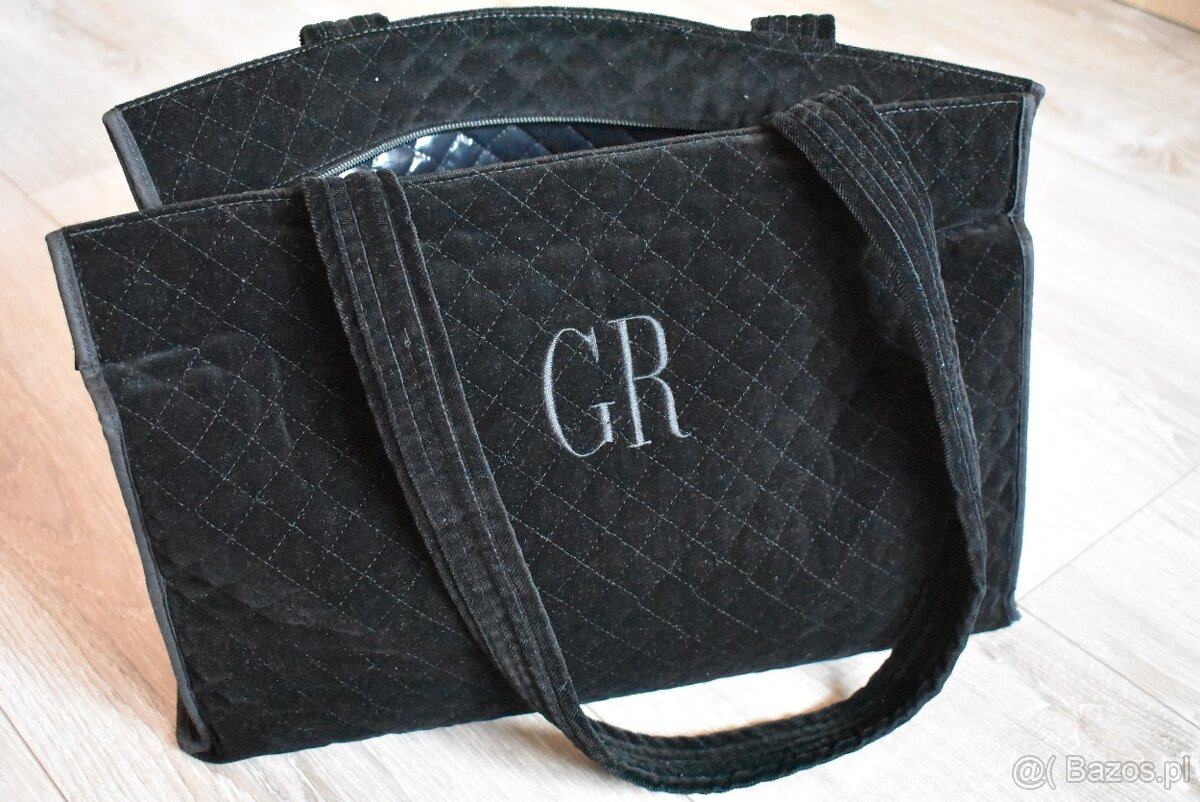 Torba shopper czarny aksamit