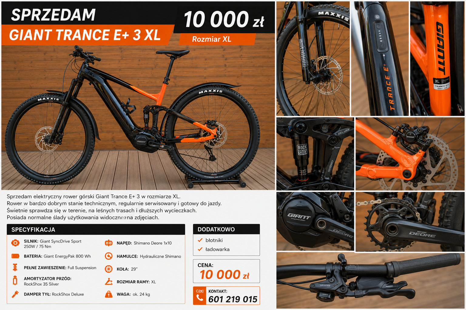Sprzedam Giant Trance E+ 3 XL