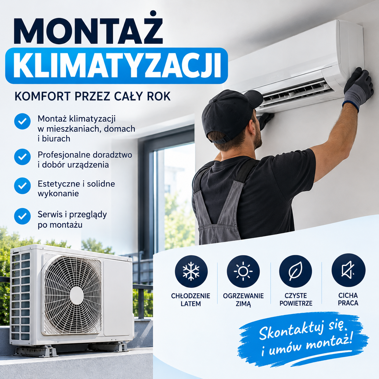 Montaż klimatyzacji – cała polska – domy, mieszkania, firmy
