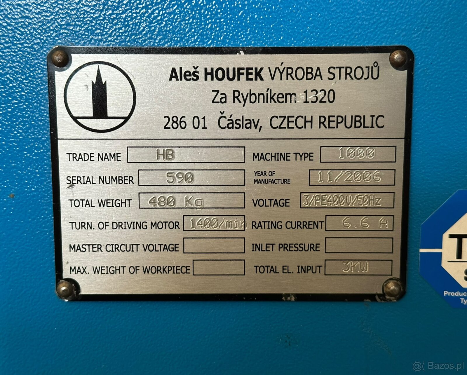 Szlifierka krawędziowa HOUFEK HB 1000 taśmowa 3 kW – 2006 r. - 10