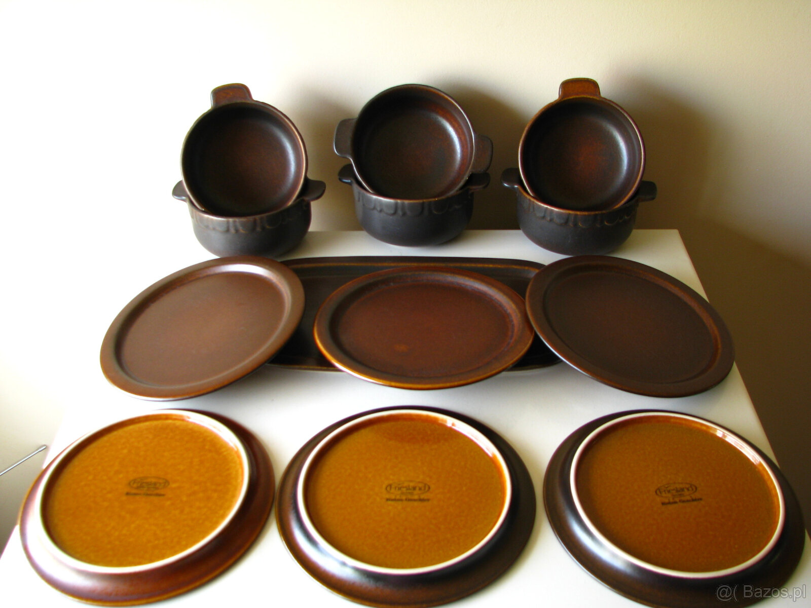 Kamionkowe miseczki z uszkami talerzyki i patera – tacka, na - 10