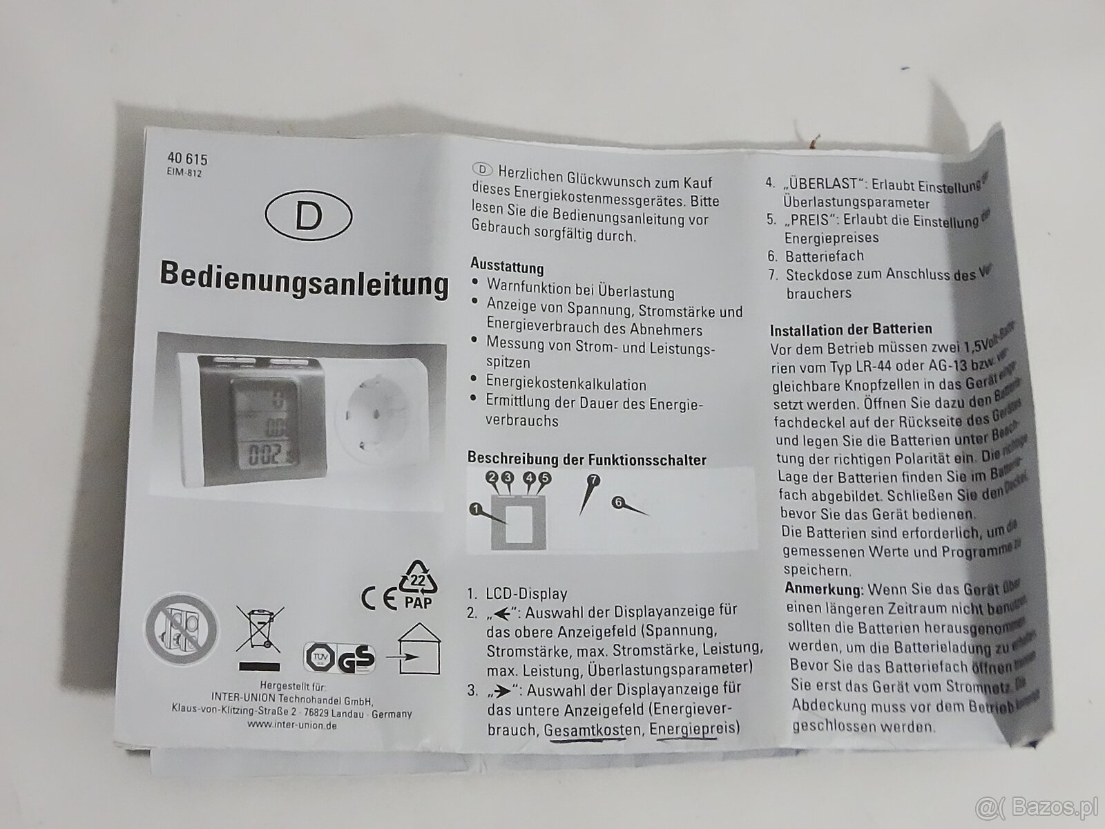 Unitec EIM-81 praktyczne urządzenie do pomiaru zużycia energ - 10