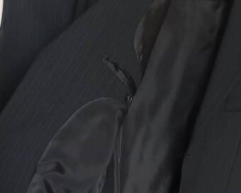 Marynarka, wełna, granat/czerń, na 182 cm - jak nowa - 10