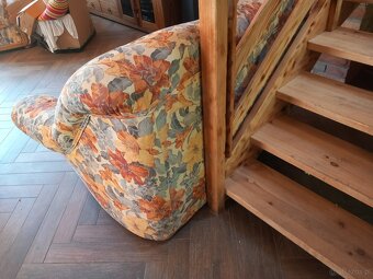 łóżko 2-osobowe rattanowe (akwamaryny wenecka)+ sofa kwiatow - 10