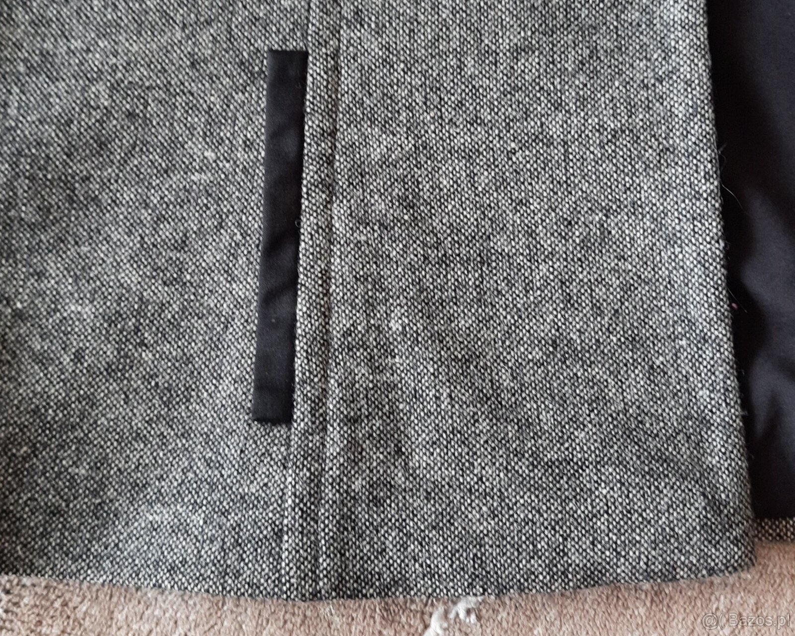 Marynarka-żakiet damska, rozm. 40, szara, czarne klapy - 11