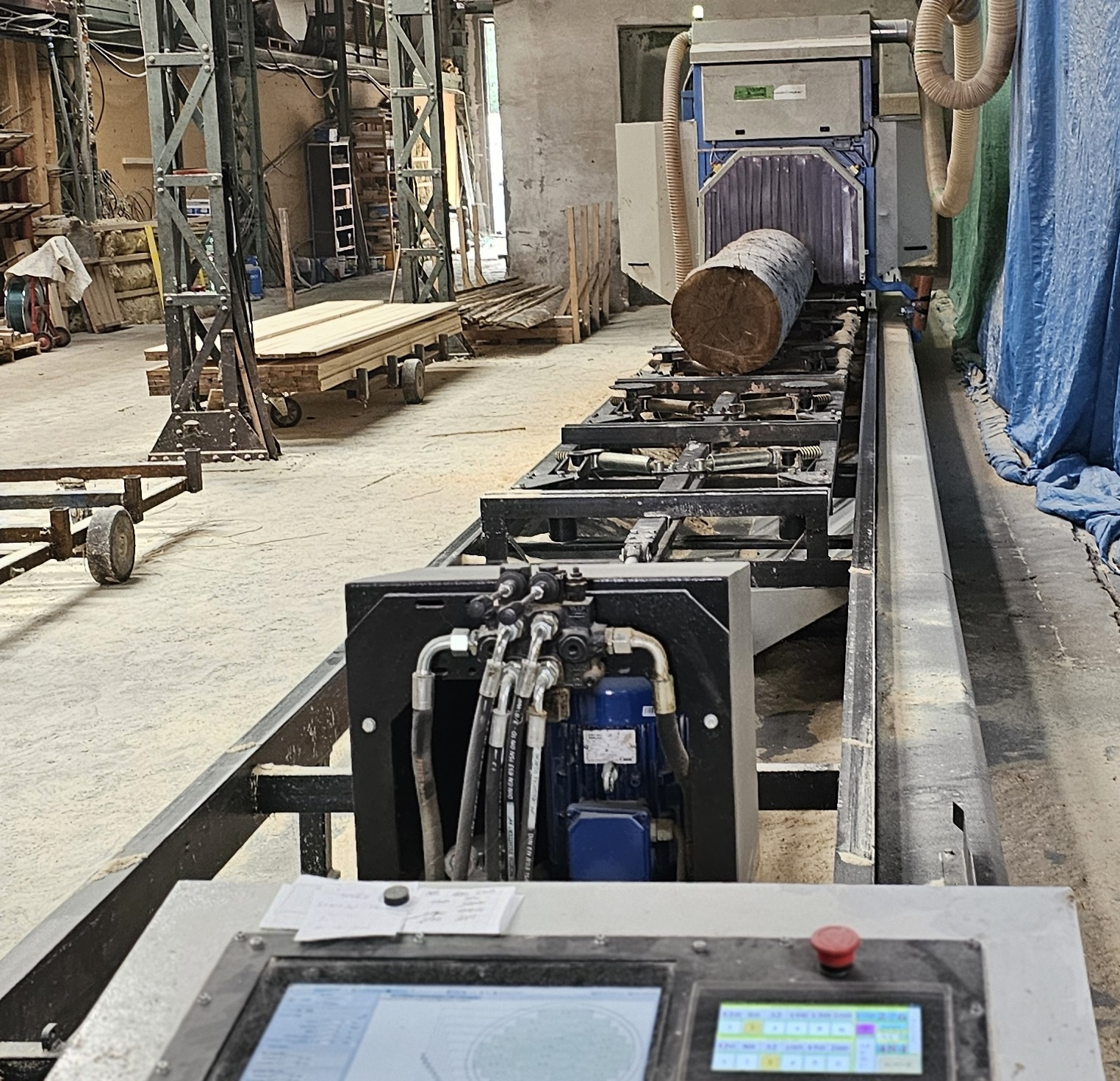 Używana piła kątowa dwuostrzowa PP-550 z automatycznym - 11