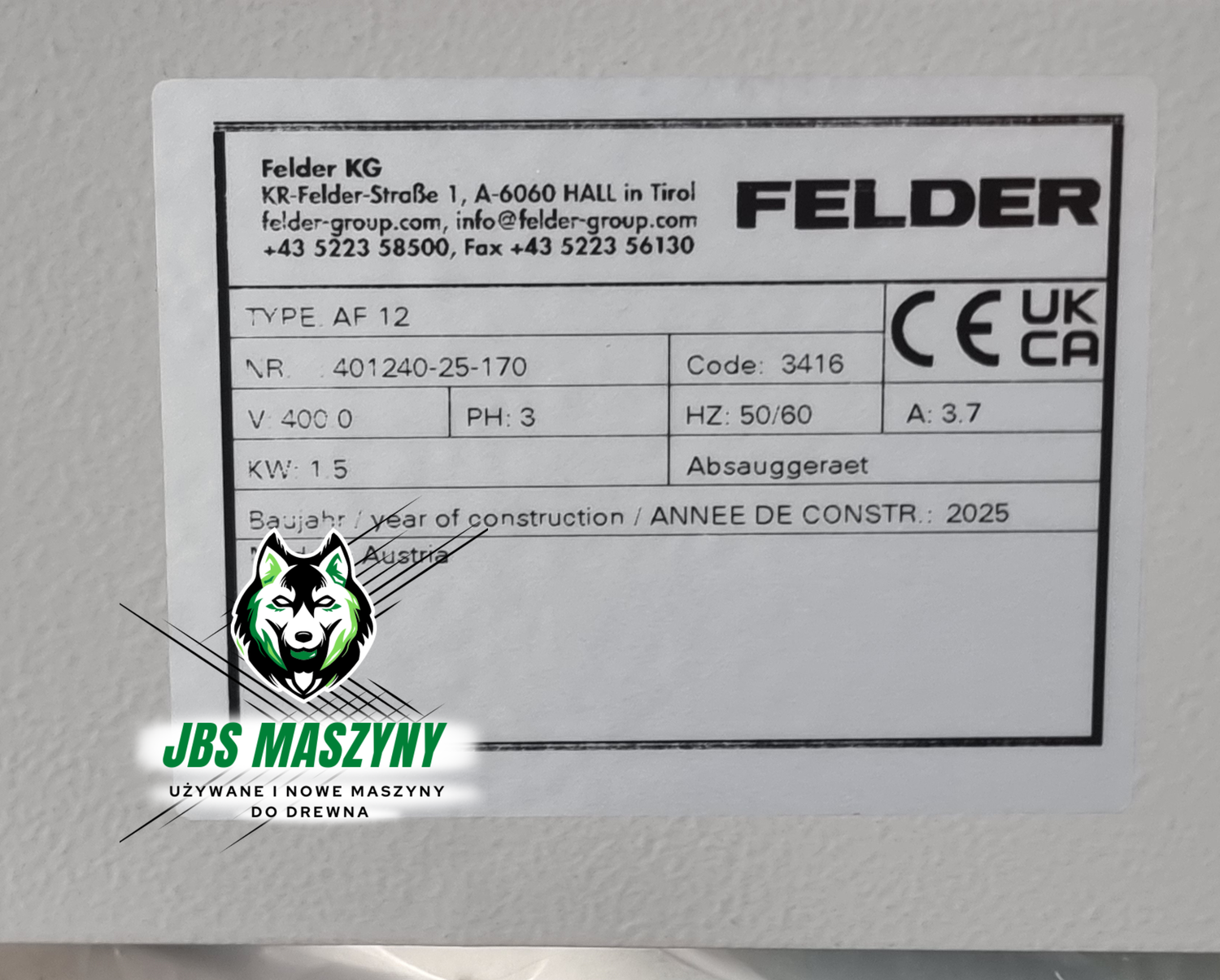 NOWE Odciągi Trocin/ Wentylator/ Felder AF 14 /AF 12/ DWA MO - 11
