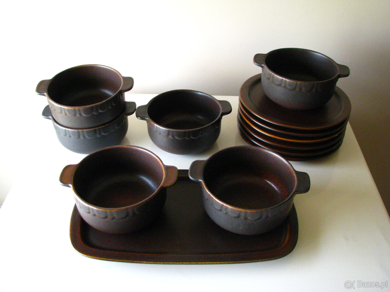 Kamionkowe miseczki z uszkami talerzyki i patera – tacka, na - 12