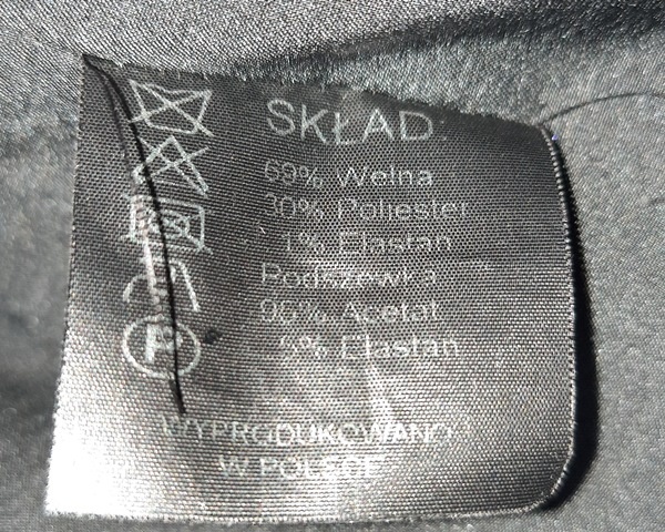 Marynarka-żakiet damska, rozm. 40, szara, czarne klapy - 12