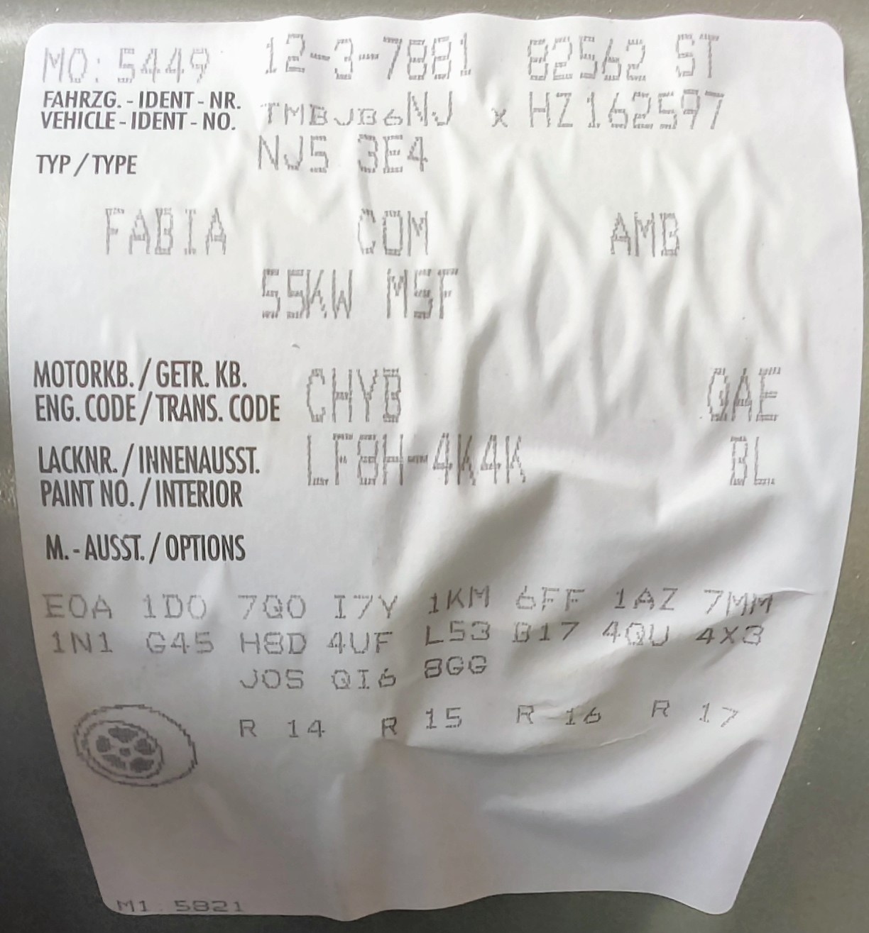 FABIA III Ambition NJ5 KOMBI 1,0 MPI Jak RAPID 75kM Pro 2017 - 12