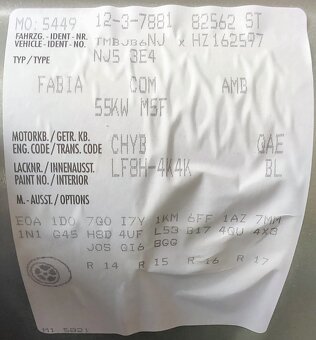 FABIA III Ambition 5J KOMBI 1,0 MPI Jak RAPID 75kM Prod 2017 - 12