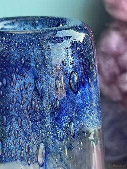 SZKŁO ARTYSTYCZNE - NIEBIESKI WAZON PULEGOSO - 12